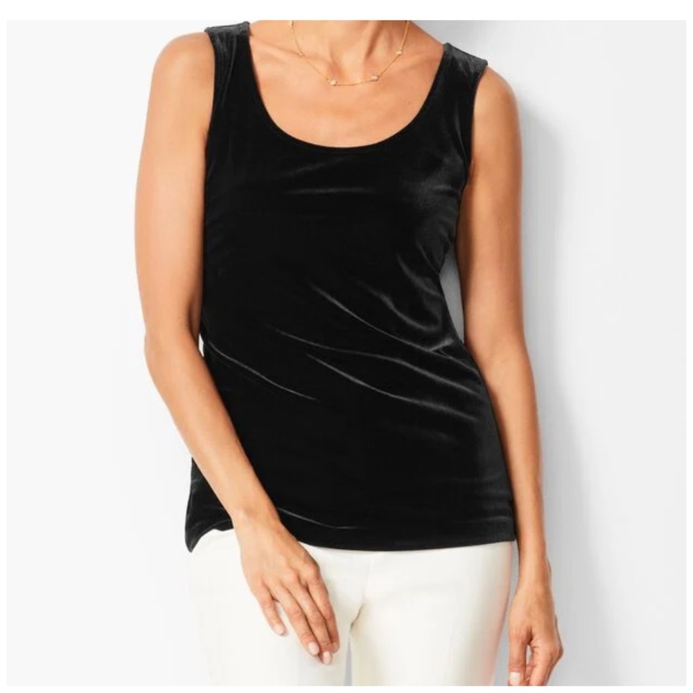 NWT Talbots Black Velvet Sleeveless Top Size Large